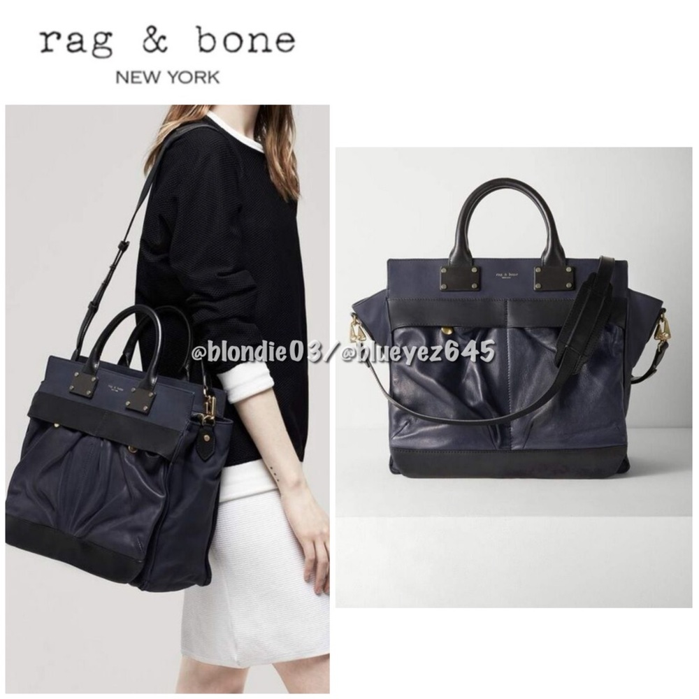 Rag & Bone Large Pilot Bag in navy